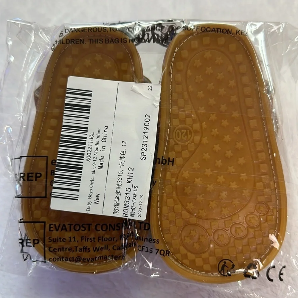 Baby Unisex Sandals Rubber Sole Summer Shoes Sandals 100% PU 6-12 Months NWT